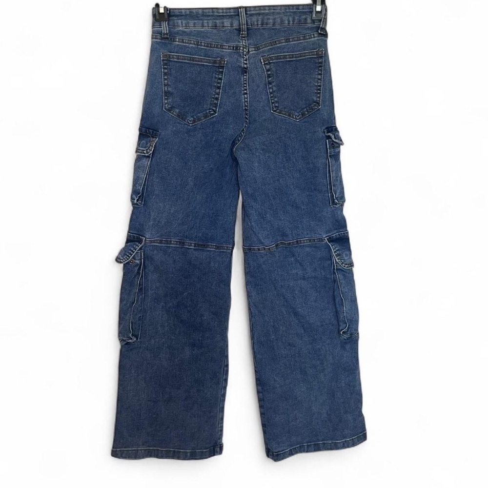 Fire & Rain Blue Cargo Jeans Women’s Size 7 Wide Leg Utility Denim - Picture 5 of 8